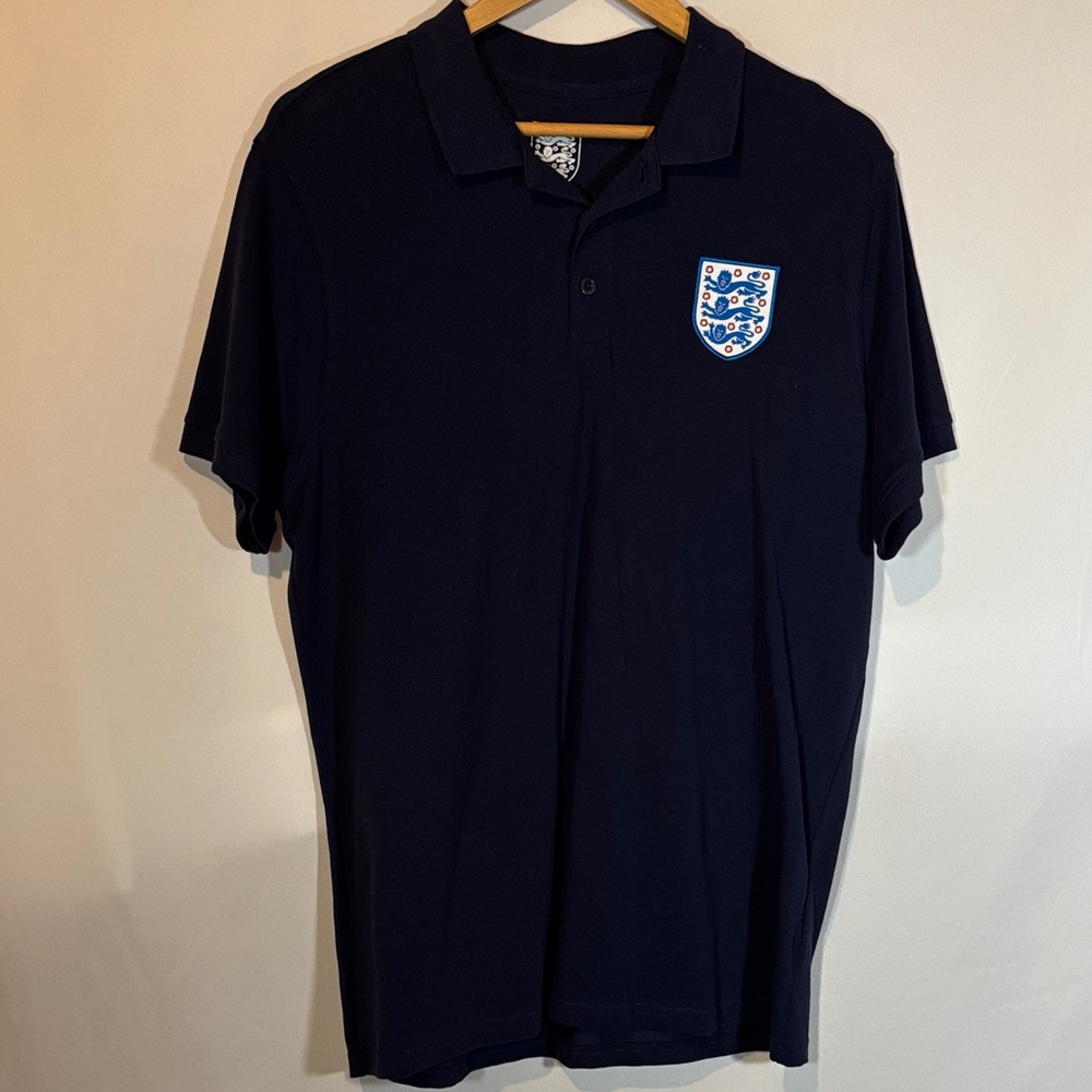 England football soccer Navy Polo Shirt with England Crest